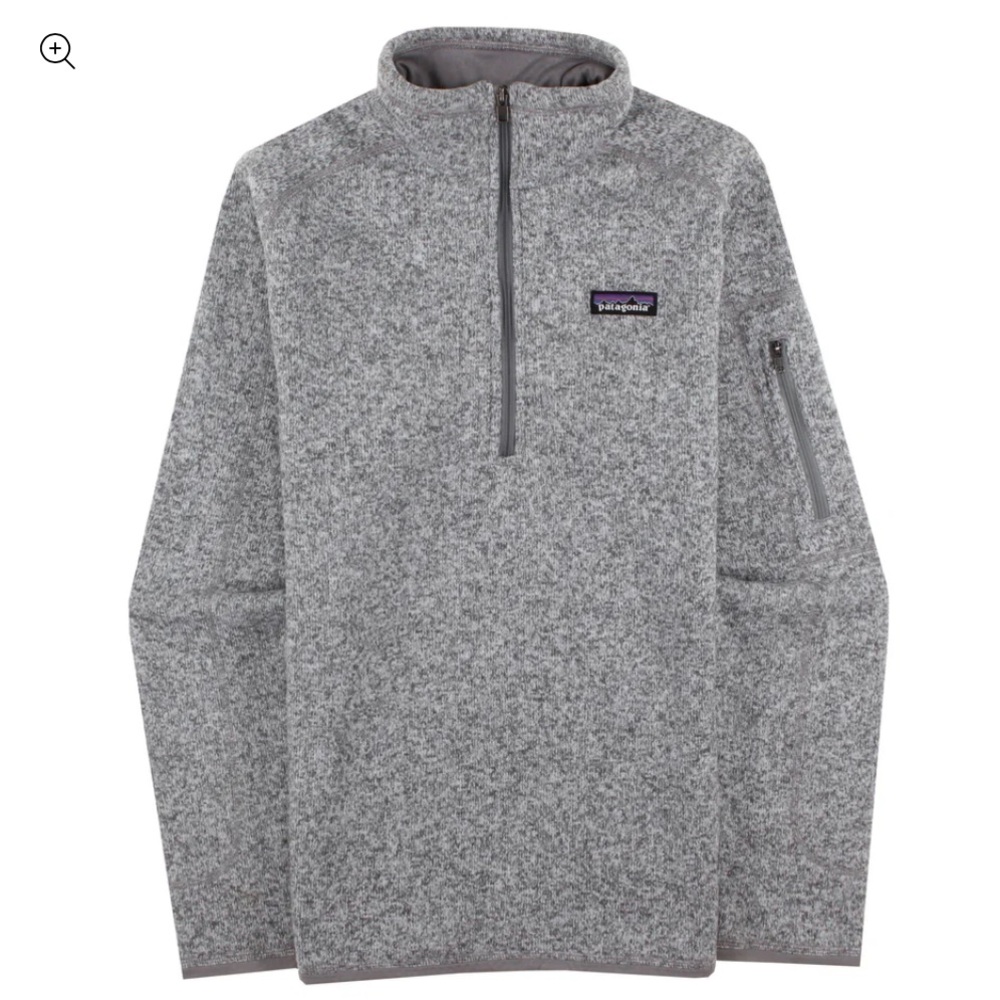 EUC Patagonia Better Sweater 1/4 Zip Fleece White Birch Marled Gray